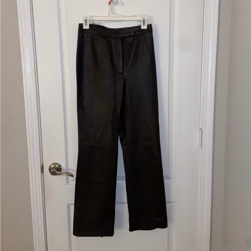 Brown leather pants